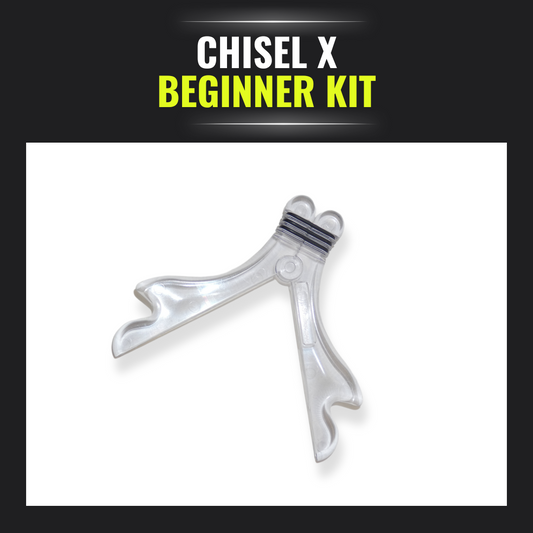 Chisel X - Jaw and Facial Sculping Products - Chisel X Beginner Kit - A Clear Facial and Jaw Exerciser Tool With Two Black Resistance Tension Rings